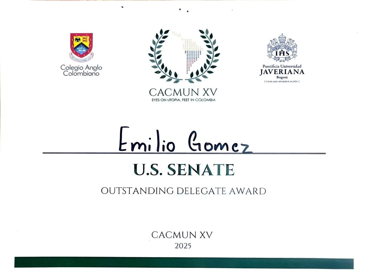 Outstanding Delegate · U.S. Senate certificate